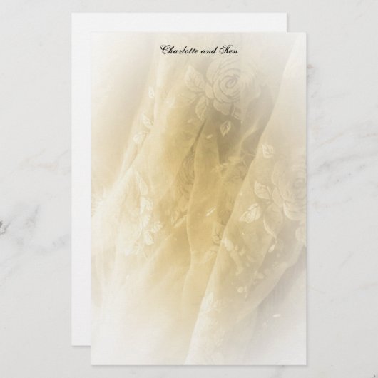 Sepia Voile Briefpapier (Voorkant / Achterkant)