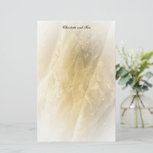 Sepia Voile Briefpapier (Staand voorkant)