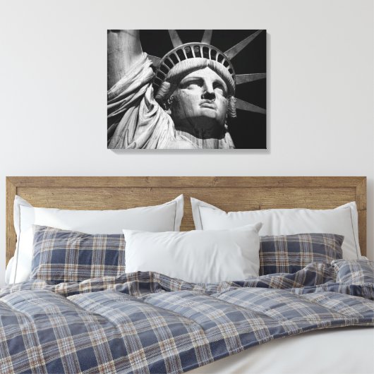 Sepia Vrijheidsbeeld NYC Canvas Afdruk (Insitu (Slaapkamer))