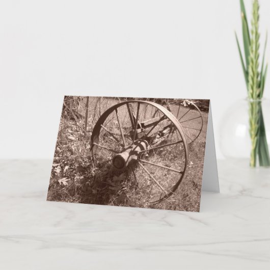 "Sepia Wagon Wheel #1" - Verjaarkaart Kaart (Voorkant)