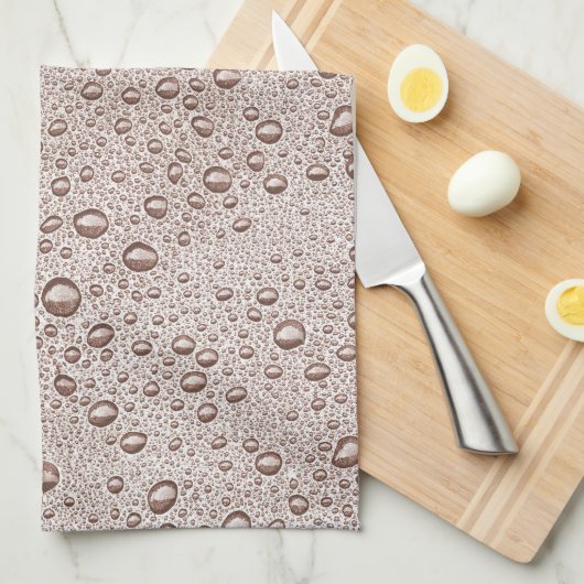 Sepia waterdruppels theedoek (Quarter Fold)