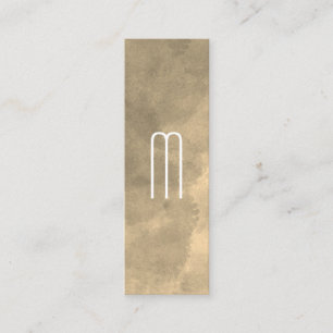 Sepia Waterverf Monogram Mini Visitekaartje