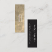 Sepia Waterverf Monogram Mini Visitekaartje (Voorkant / Achterkant)