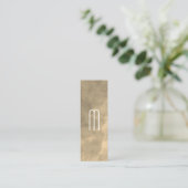 Sepia Waterverf Monogram Mini Visitekaartje (Staand voorkant)