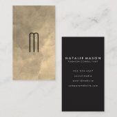 Sepia Waterverf Monogram Visitekaartje (Voorkant / Achterkant)