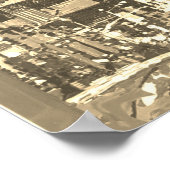 Sepia Waterverf Times Square NYC Poster (Hoek)