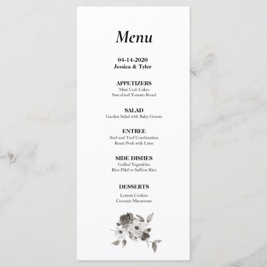 Sepia Waterverf Wedding of Event Menu (Voorkant)