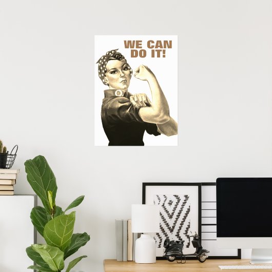 Sepia we kunnen het doen in de Tweede Wereldoorlog Poster (Thuiskantoor)
