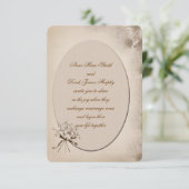 Sepia Wedding Daisy Border Invite Kaart (Staand voorkant)