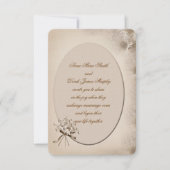 Sepia Wedding Daisy Border Invite Kaart (Voorkant)
