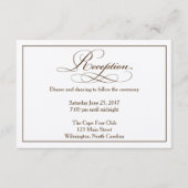 Sepia Wedding Reception Details Kaart (Voorkant)