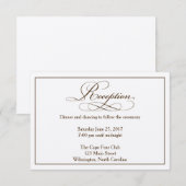 Sepia Wedding Reception Details Kaart (Voorkant / Achterkant)