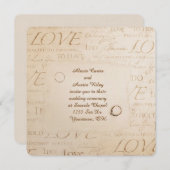 Sepia Wedding Uitnodiging (Voorkant / Achterkant)