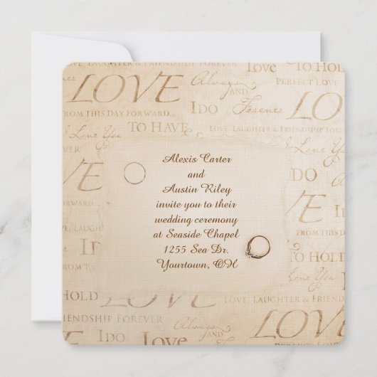 Sepia Wedding Uitnodiging (Voorkant)