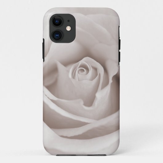 Sepia White & Cream Roos Achtergrond Aangepast Case-Mate iPhone Case (Achterkant)