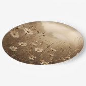 Sepia Wildflowers Design Papieren Bordje (Gekanteld)