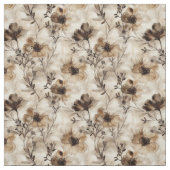 Sepia Wildflowers Fabric Stof (Swatch)