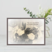 Sepia Winglasses and Flowers Couple's Invitation Kaart (Staand voorkant)