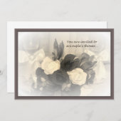 Sepia Winglasses and Flowers Couple's Invitation Kaart (Voorkant / Achterkant)