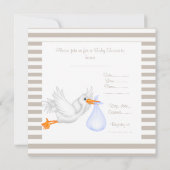 SEPIA/WITTE BABY SHOWER INVITATIE KAART (Achterkant)