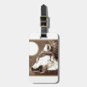 Sepia Wolf en Moon Bagagelabel (Voorkant verticaal)