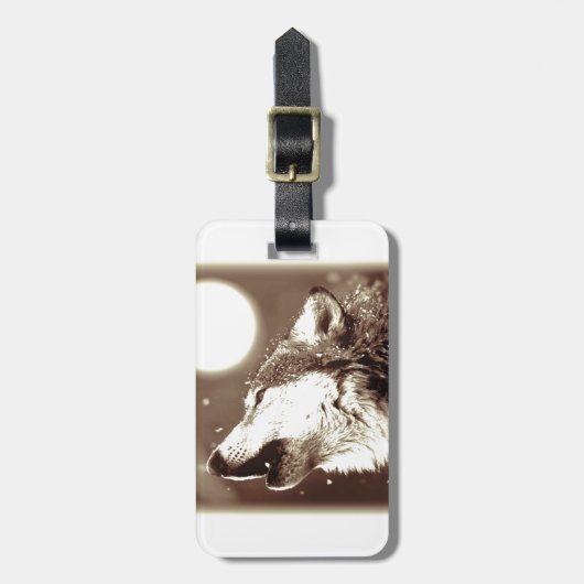 Sepia Wolf en Moon Bagagelabel (Voorkant verticaal)