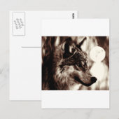 Sepia Wolf en Moon Briefkaart (Voorkant / Achterkant)