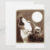 Sepia Wolf en Moon Briefpapier (Voorkant / Achterkant)