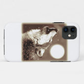 Sepia Wolf en Moon Case-Mate iPhone Case (Achterkant (horizontaal))