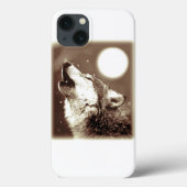 Sepia Wolf en Moon Case-Mate iPhone Case (Achterkant)