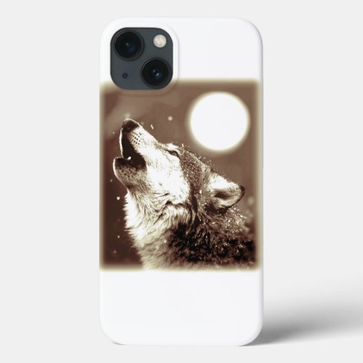 Sepia Wolf en Moon Case-Mate iPhone Case (Achterkant)