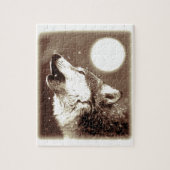 Sepia Wolf en Moon Legpuzzel (Verticaal)