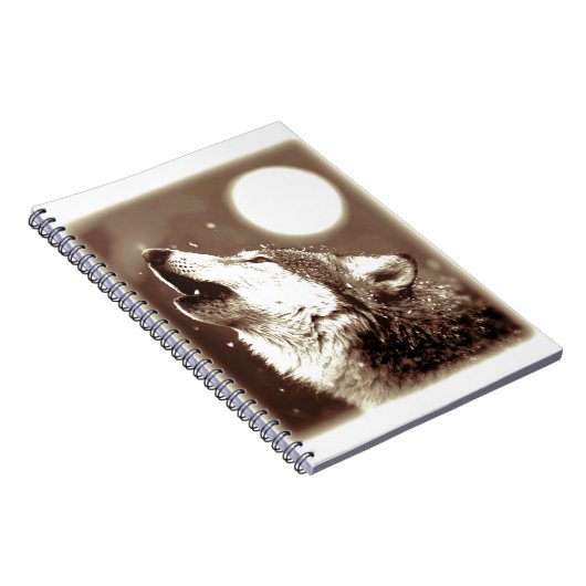 Sepia Wolf en Moon Notitieboek (Rechterzijde)