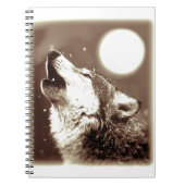 Sepia Wolf en Moon Notitieboek (Voorkant)