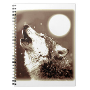 Sepia Wolf en Moon Notitieboek
