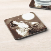 Sepia Wolf en Moon Onderzetter (Linkerzijde)