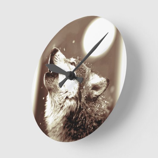 Sepia Wolf en Moon Ronde Klok (Hoek)