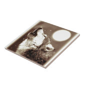 Sepia Wolf en Moon Tegeltje (Zijkant)