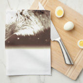 Sepia Wolf en Moon Theedoek (Quarter Fold)