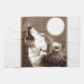 Sepia Wolf en Moon Theedoek (Horizontaal)