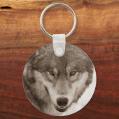 Sepia Wolf Eyes Sleutelhanger (Voorkant)