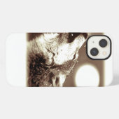 Sepia Wolf & Moon iPhone Hoesje (Achterkant horizontaal)