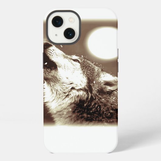 Sepia Wolf & Moon iPhone Hoesje (Achterkant)