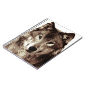 Sepia Wolf Portrait Notitieboek (Linkerzijde)