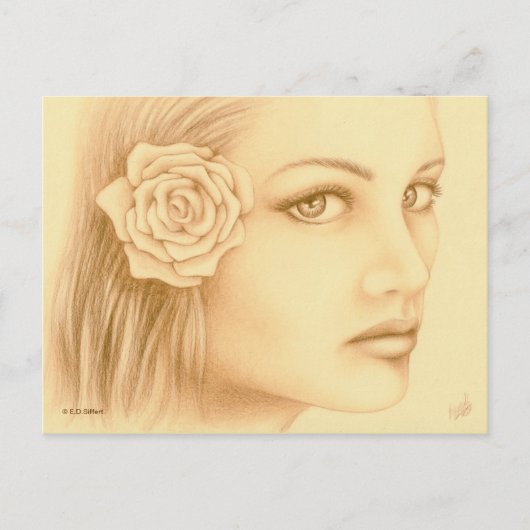 Sepia Woman Briefkaart (Voorkant)