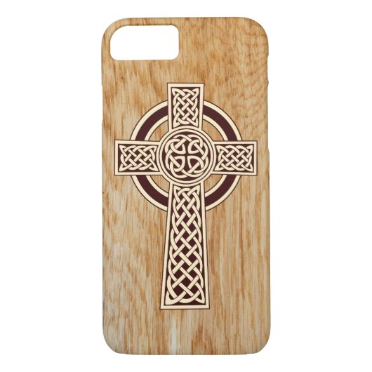 Sepia Woodcut Celtic Cross Case-Mate iPhone Case (Achterkant)