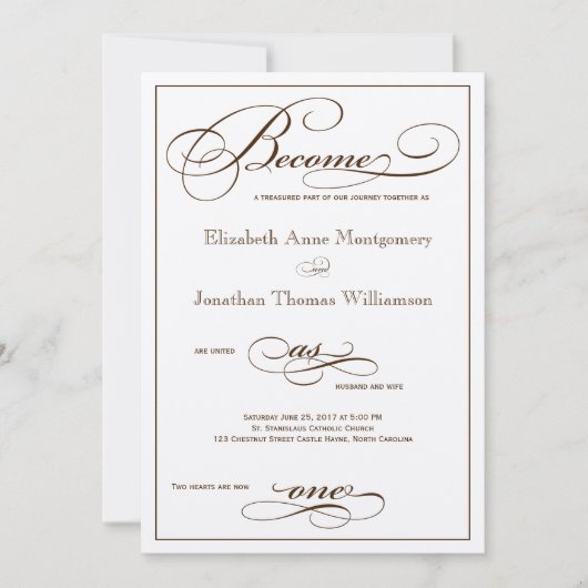 Sepia wordt als Één Uitnodiging van de Weddenschap (Voorkant)