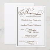 Sepia wordt als Één Uitnodiging van de Weddenschap (Voorkant / Achterkant)