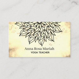 *~* Sepia Yellow Mandala Glitter Spiritueel Yoga Visitekaartje