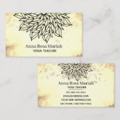 *~* Sepia Yellow Mandala Glitter Spiritueel Yoga Visitekaartje (Voorkant / Achterkant)